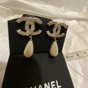 Drop Earrings Authentic jewelry CHANEL Silver tone